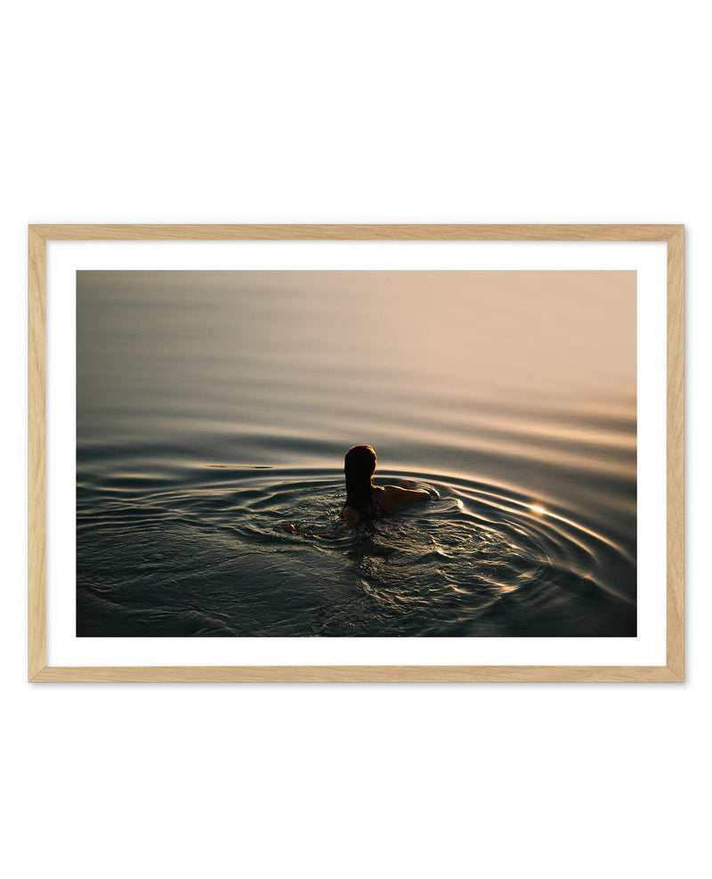 Sunset Swims by Jovani Demetrie Art Print-PRINT-Olive et Oriel-Jovani Demetrie-A5 | 5.8" x 8.3" | 14.8 x 21cm-Oak-With White Border-Buy-Australian-Art-Prints-Online-with-Olive-et-Oriel-Your-Artwork-Specialists-Austrailia-Decorate-With-Coastal-Photo-Wall-Art-Prints-From-Our-Beach-House-Artwork-Collection-Fine-Poster-and-Framed-Artwork