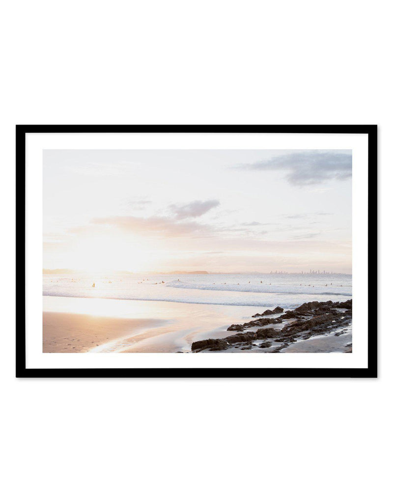 Sunset at Snapper Rocks, QLD Art Print-PRINT-Olive et Oriel-Olive et Oriel-A5 | 5.8" x 8.3" | 14.8 x 21cm-Black-With White Border-Buy-Australian-Art-Prints-Online-with-Olive-et-Oriel-Your-Artwork-Specialists-Austrailia-Decorate-With-Coastal-Photo-Wall-Art-Prints-From-Our-Beach-House-Artwork-Collection-Fine-Poster-and-Framed-Artwork