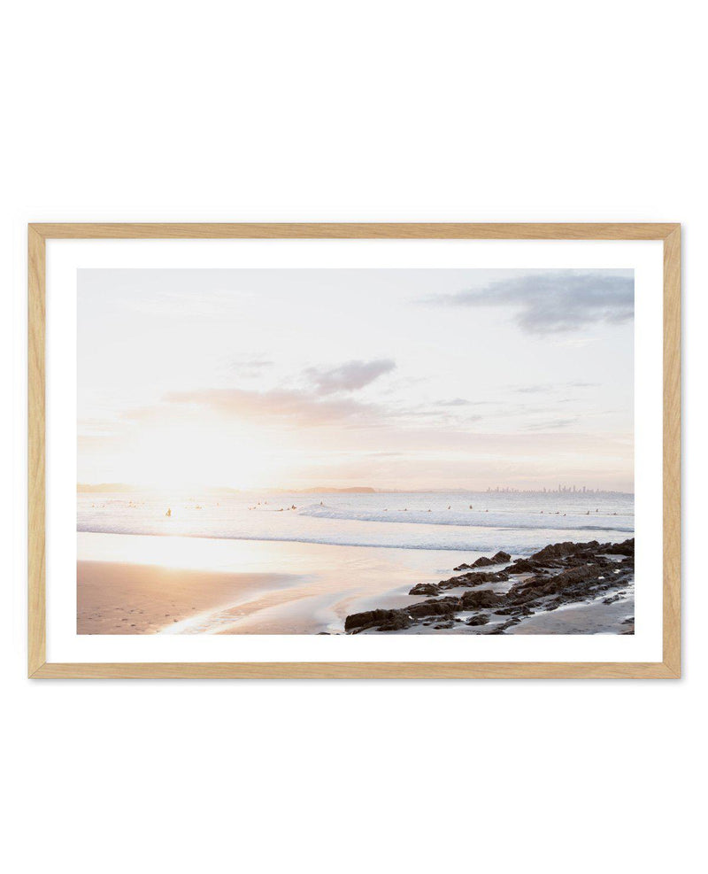 Sunset at Snapper Rocks, QLD Art Print-PRINT-Olive et Oriel-Olive et Oriel-A5 | 5.8" x 8.3" | 14.8 x 21cm-Oak-With White Border-Buy-Australian-Art-Prints-Online-with-Olive-et-Oriel-Your-Artwork-Specialists-Austrailia-Decorate-With-Coastal-Photo-Wall-Art-Prints-From-Our-Beach-House-Artwork-Collection-Fine-Poster-and-Framed-Artwork