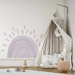 Sunshine Decal - Lilac-Decals-Olive et Oriel-Decorate your kids bedroom wall decor with removable wall decals, these fabric kids decals are a great way to add colour and update your children's bedroom. Available as girls wall decals or boys wall decals, there are also nursery decals.