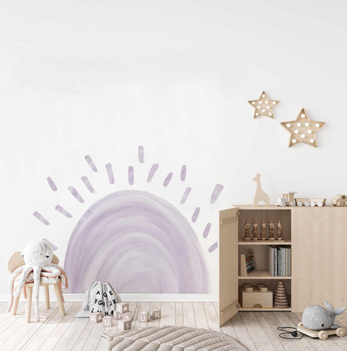 Sunshine Decal - Lilac-Decals-Olive et Oriel-Decorate your kids bedroom wall decor with removable wall decals, these fabric kids decals are a great way to add colour and update your children's bedroom. Available as girls wall decals or boys wall decals, there are also nursery decals.