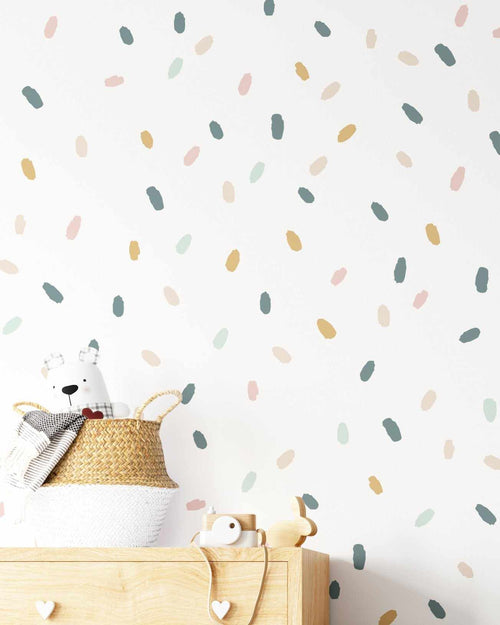 Super Fun Dots Decal Set | Custom Colours-Decals-Olive et Oriel-Decorate your kids bedroom wall decor with removable wall decals, these fabric kids decals are a great way to add colour and update your children's bedroom. Available as girls wall decals or boys wall decals, there are also nursery decals.