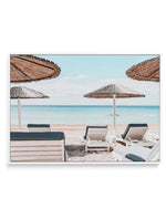 Super Paradise Beach | Mykonos LS | Framed Canvas-Shop Greece Wall Art Prints Online with Olive et Oriel - Our collection of Greek Islands art prints offer unique wall art including blue domes of Santorini in Oia, mediterranean sea prints and incredible posters from Milos and other Greece landscape photography - this collection will add mediterranean blue to your home, perfect for updating the walls in coastal, beach house style. There is Greece art on canvas and extra large wall art with fast, 