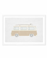 Surf Van on Linen Art Print-PRINT-Olive et Oriel-Olive et Oriel-A4 | 8.3" x 11.7" | 21 x 29.7cm-White-With White Border-Buy-Australian-Art-Prints-Online-with-Olive-et-Oriel-Your-Artwork-Specialists-Austrailia-Decorate-With-Coastal-Photo-Wall-Art-Prints-From-Our-Beach-House-Artwork-Collection-Fine-Poster-and-Framed-Artwork