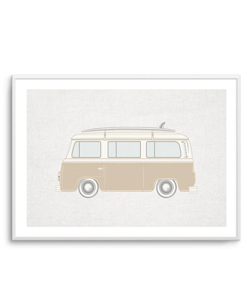 Surf Van on Linen Art Print-PRINT-Olive et Oriel-Olive et Oriel-A4 | 8.3" x 11.7" | 21 x 29.7cm-Unframed Art Print-With White Border-Buy-Australian-Art-Prints-Online-with-Olive-et-Oriel-Your-Artwork-Specialists-Austrailia-Decorate-With-Coastal-Photo-Wall-Art-Prints-From-Our-Beach-House-Artwork-Collection-Fine-Poster-and-Framed-Artwork