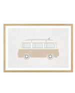 Surf Van on Linen Art Print-PRINT-Olive et Oriel-Olive et Oriel-A4 | 8.3" x 11.7" | 21 x 29.7cm-Oak-With White Border-Buy-Australian-Art-Prints-Online-with-Olive-et-Oriel-Your-Artwork-Specialists-Austrailia-Decorate-With-Coastal-Photo-Wall-Art-Prints-From-Our-Beach-House-Artwork-Collection-Fine-Poster-and-Framed-Artwork