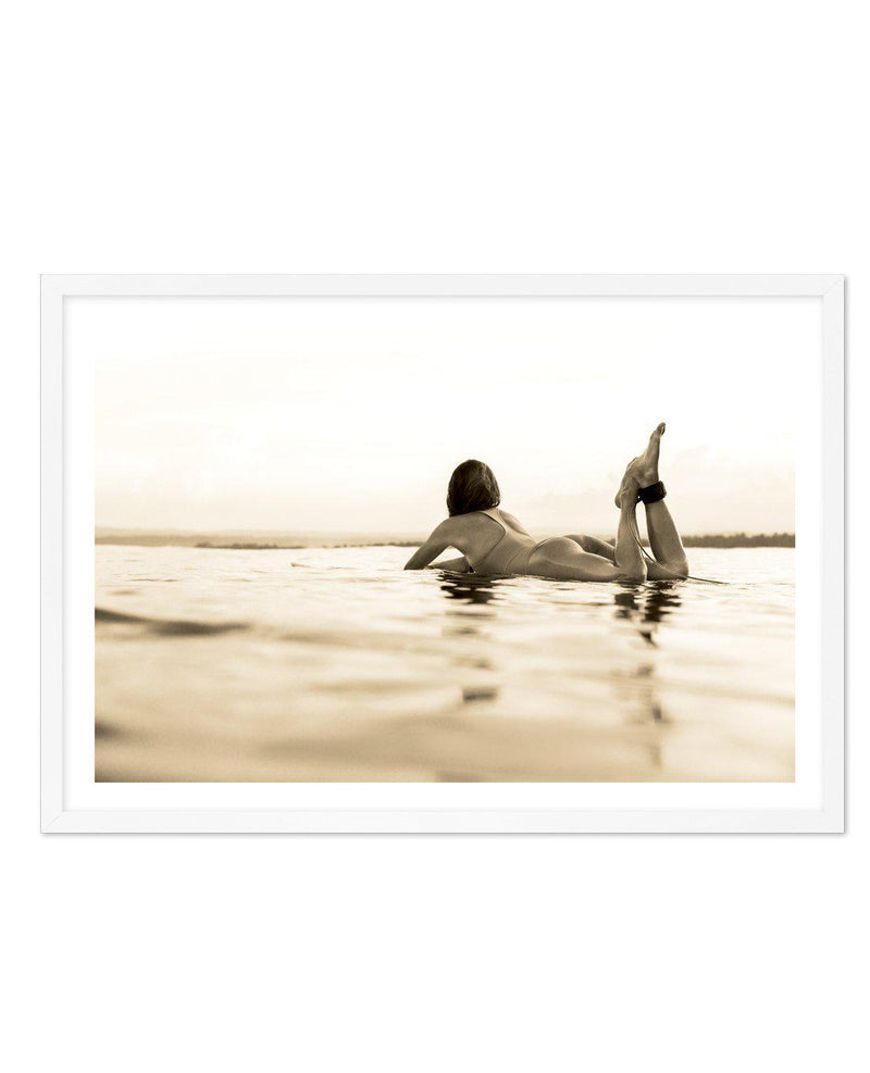 Surfer Girl | Golden Art Print-PRINT-Olive et Oriel-Olive et Oriel-A5 | 5.8" x 8.3" | 14.8 x 21cm-White-With White Border-Buy-Australian-Art-Prints-Online-with-Olive-et-Oriel-Your-Artwork-Specialists-Austrailia-Decorate-With-Coastal-Photo-Wall-Art-Prints-From-Our-Beach-House-Artwork-Collection-Fine-Poster-and-Framed-Artwork