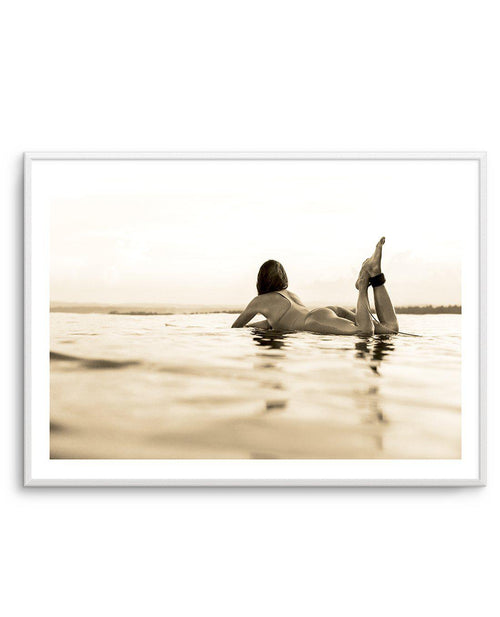 Surfer Girl | Golden Art Print-PRINT-Olive et Oriel-Olive et Oriel-A5 | 5.8" x 8.3" | 14.8 x 21cm-Unframed Art Print-With White Border-Buy-Australian-Art-Prints-Online-with-Olive-et-Oriel-Your-Artwork-Specialists-Austrailia-Decorate-With-Coastal-Photo-Wall-Art-Prints-From-Our-Beach-House-Artwork-Collection-Fine-Poster-and-Framed-Artwork