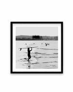 Surfer Girl SQ Art Print-PRINT-Olive et Oriel-Olive et Oriel-70x70 cm | 27.5" x 27.5"-Black-With White Border-Buy-Australian-Art-Prints-Online-with-Olive-et-Oriel-Your-Artwork-Specialists-Austrailia-Decorate-With-Coastal-Photo-Wall-Art-Prints-From-Our-Beach-House-Artwork-Collection-Fine-Poster-and-Framed-Artwork