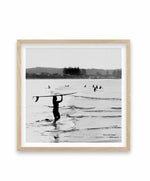 Surfer Girl SQ Art Print-PRINT-Olive et Oriel-Olive et Oriel-70x70 cm | 27.5" x 27.5"-Oak-With White Border-Buy-Australian-Art-Prints-Online-with-Olive-et-Oriel-Your-Artwork-Specialists-Austrailia-Decorate-With-Coastal-Photo-Wall-Art-Prints-From-Our-Beach-House-Artwork-Collection-Fine-Poster-and-Framed-Artwork