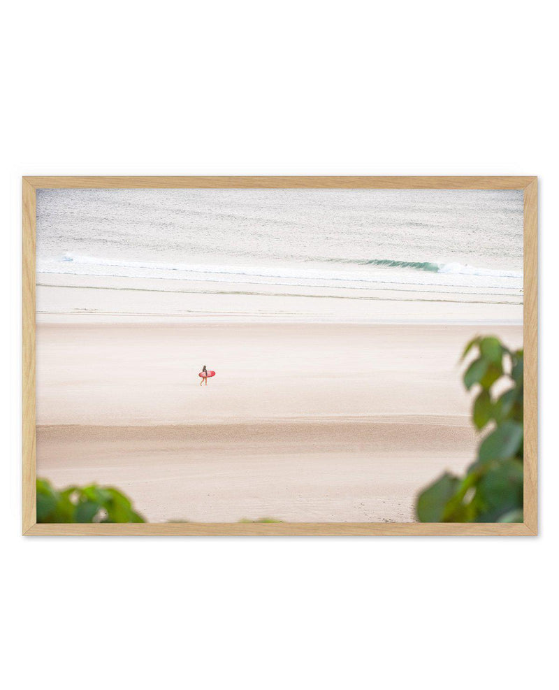 Surfer Girl, The Pass Art Print-PRINT-Olive et Oriel-Olive et Oriel-A5 | 5.8" x 8.3" | 14.8 x 21cm-Oak-With White Border-Buy-Australian-Art-Prints-Online-with-Olive-et-Oriel-Your-Artwork-Specialists-Austrailia-Decorate-With-Coastal-Photo-Wall-Art-Prints-From-Our-Beach-House-Artwork-Collection-Fine-Poster-and-Framed-Artwork