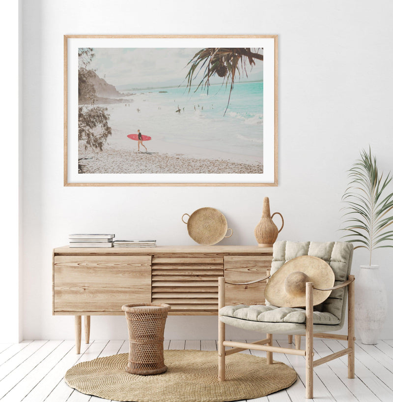 Surfer Girls | Wategos Art Print-PRINT-Olive et Oriel-Olive et Oriel-Buy-Australian-Art-Prints-Online-with-Olive-et-Oriel-Your-Artwork-Specialists-Austrailia-Decorate-With-Coastal-Photo-Wall-Art-Prints-From-Our-Beach-House-Artwork-Collection-Fine-Poster-and-Framed-Artwork