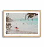 Surfer Girls | Wategos Art Print-PRINT-Olive et Oriel-Olive et Oriel-A4 | 8.3" x 11.7" | 21 x 29.7cm-Oak-With White Border-Buy-Australian-Art-Prints-Online-with-Olive-et-Oriel-Your-Artwork-Specialists-Austrailia-Decorate-With-Coastal-Photo-Wall-Art-Prints-From-Our-Beach-House-Artwork-Collection-Fine-Poster-and-Framed-Artwork