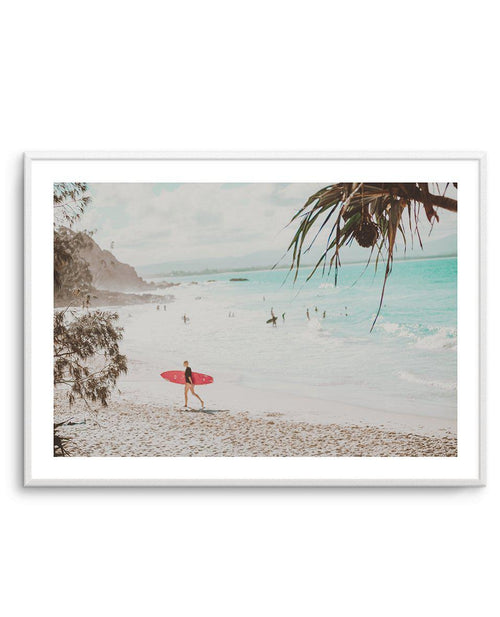 Surfer Girls | Wategos Art Print-PRINT-Olive et Oriel-Olive et Oriel-A4 | 8.3" x 11.7" | 21 x 29.7cm-Unframed Art Print-With White Border-Buy-Australian-Art-Prints-Online-with-Olive-et-Oriel-Your-Artwork-Specialists-Austrailia-Decorate-With-Coastal-Photo-Wall-Art-Prints-From-Our-Beach-House-Artwork-Collection-Fine-Poster-and-Framed-Artwork