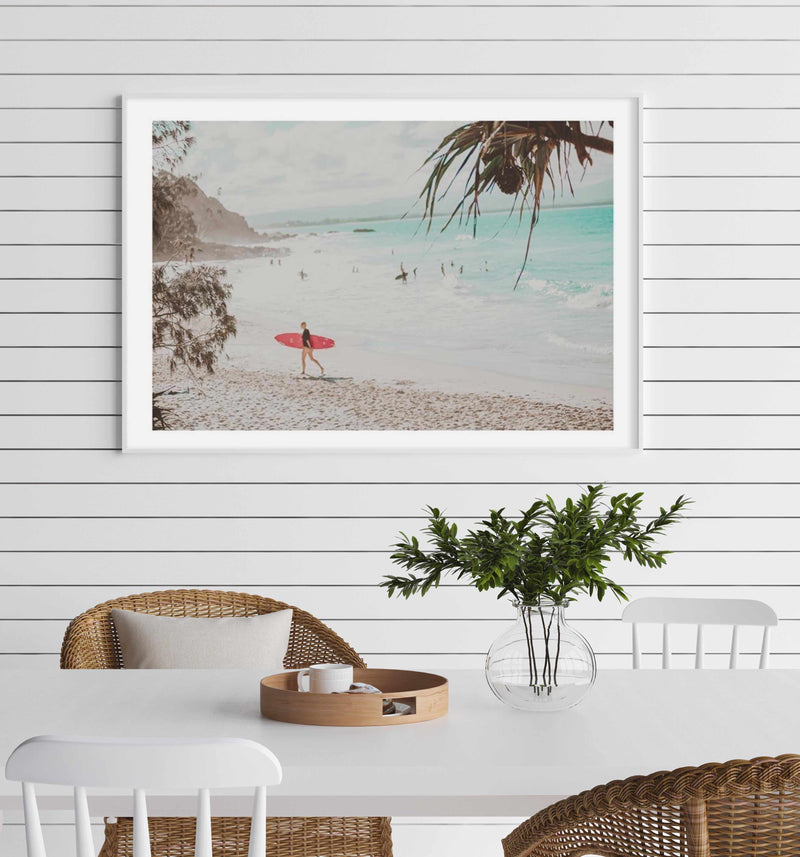 Surfer Girls | Wategos Art Print-PRINT-Olive et Oriel-Olive et Oriel-Buy-Australian-Art-Prints-Online-with-Olive-et-Oriel-Your-Artwork-Specialists-Austrailia-Decorate-With-Coastal-Photo-Wall-Art-Prints-From-Our-Beach-House-Artwork-Collection-Fine-Poster-and-Framed-Artwork