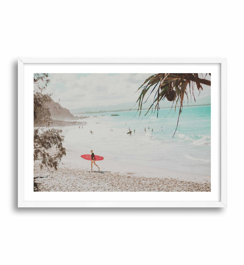 Surfer Girls | Wategos Art Print-PRINT-Olive et Oriel-Olive et Oriel-A4 | 8.3" x 11.7" | 21 x 29.7cm-White-With White Border-Buy-Australian-Art-Prints-Online-with-Olive-et-Oriel-Your-Artwork-Specialists-Austrailia-Decorate-With-Coastal-Photo-Wall-Art-Prints-From-Our-Beach-House-Artwork-Collection-Fine-Poster-and-Framed-Artwork