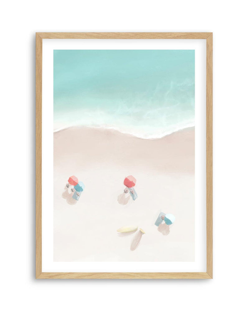 Surfers & Umbrellas I Art Print-PRINT-Olive et Oriel-Simmo-A5 | 5.8" x 8.3" | 14.8 x 21cm-Oak-With White Border-Buy-Australian-Art-Prints-Online-with-Olive-et-Oriel-Your-Artwork-Specialists-Austrailia-Decorate-With-Coastal-Photo-Wall-Art-Prints-From-Our-Beach-House-Artwork-Collection-Fine-Poster-and-Framed-Artwork