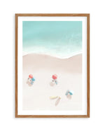 Surfers & Umbrellas I Art Print-PRINT-Olive et Oriel-Simmo-50x70 cm | 19.6" x 27.5"-Walnut-With White Border-Buy-Australian-Art-Prints-Online-with-Olive-et-Oriel-Your-Artwork-Specialists-Austrailia-Decorate-With-Coastal-Photo-Wall-Art-Prints-From-Our-Beach-House-Artwork-Collection-Fine-Poster-and-Framed-Artwork
