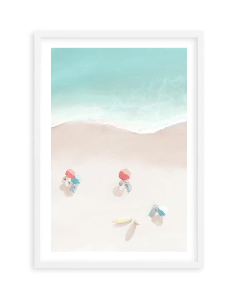 Surfers & Umbrellas I Art Print-PRINT-Olive et Oriel-Simmo-A5 | 5.8" x 8.3" | 14.8 x 21cm-White-With White Border-Buy-Australian-Art-Prints-Online-with-Olive-et-Oriel-Your-Artwork-Specialists-Austrailia-Decorate-With-Coastal-Photo-Wall-Art-Prints-From-Our-Beach-House-Artwork-Collection-Fine-Poster-and-Framed-Artwork