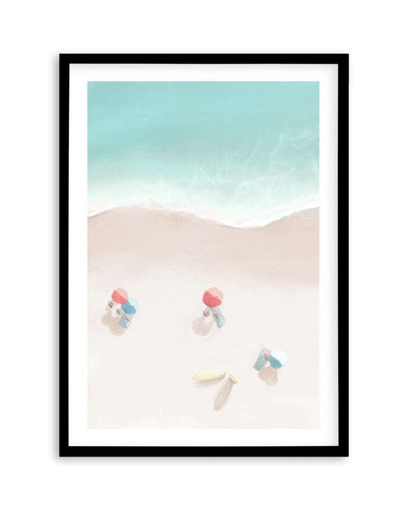 Surfers & Umbrellas I Art Print-PRINT-Olive et Oriel-Simmo-A5 | 5.8" x 8.3" | 14.8 x 21cm-Black-With White Border-Buy-Australian-Art-Prints-Online-with-Olive-et-Oriel-Your-Artwork-Specialists-Austrailia-Decorate-With-Coastal-Photo-Wall-Art-Prints-From-Our-Beach-House-Artwork-Collection-Fine-Poster-and-Framed-Artwork
