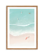 Surfers & Umbrellas II Art Print-PRINT-Olive et Oriel-Simmo-50x70 cm | 19.6" x 27.5"-Walnut-With White Border-Buy-Australian-Art-Prints-Online-with-Olive-et-Oriel-Your-Artwork-Specialists-Austrailia-Decorate-With-Coastal-Photo-Wall-Art-Prints-From-Our-Beach-House-Artwork-Collection-Fine-Poster-and-Framed-Artwork