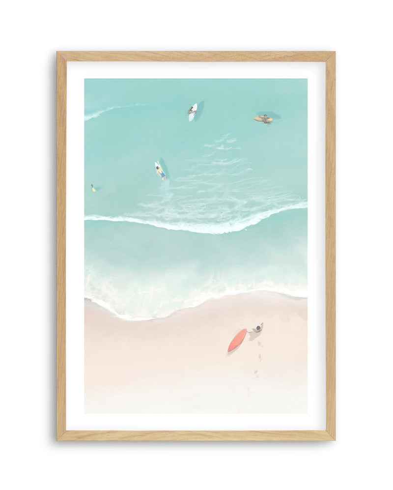 Surfers & Umbrellas II Art Print-PRINT-Olive et Oriel-Simmo-A5 | 5.8" x 8.3" | 14.8 x 21cm-Oak-With White Border-Buy-Australian-Art-Prints-Online-with-Olive-et-Oriel-Your-Artwork-Specialists-Austrailia-Decorate-With-Coastal-Photo-Wall-Art-Prints-From-Our-Beach-House-Artwork-Collection-Fine-Poster-and-Framed-Artwork