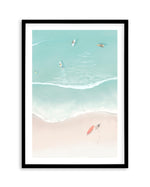 Surfers & Umbrellas II Art Print-PRINT-Olive et Oriel-Simmo-A5 | 5.8" x 8.3" | 14.8 x 21cm-Black-With White Border-Buy-Australian-Art-Prints-Online-with-Olive-et-Oriel-Your-Artwork-Specialists-Austrailia-Decorate-With-Coastal-Photo-Wall-Art-Prints-From-Our-Beach-House-Artwork-Collection-Fine-Poster-and-Framed-Artwork