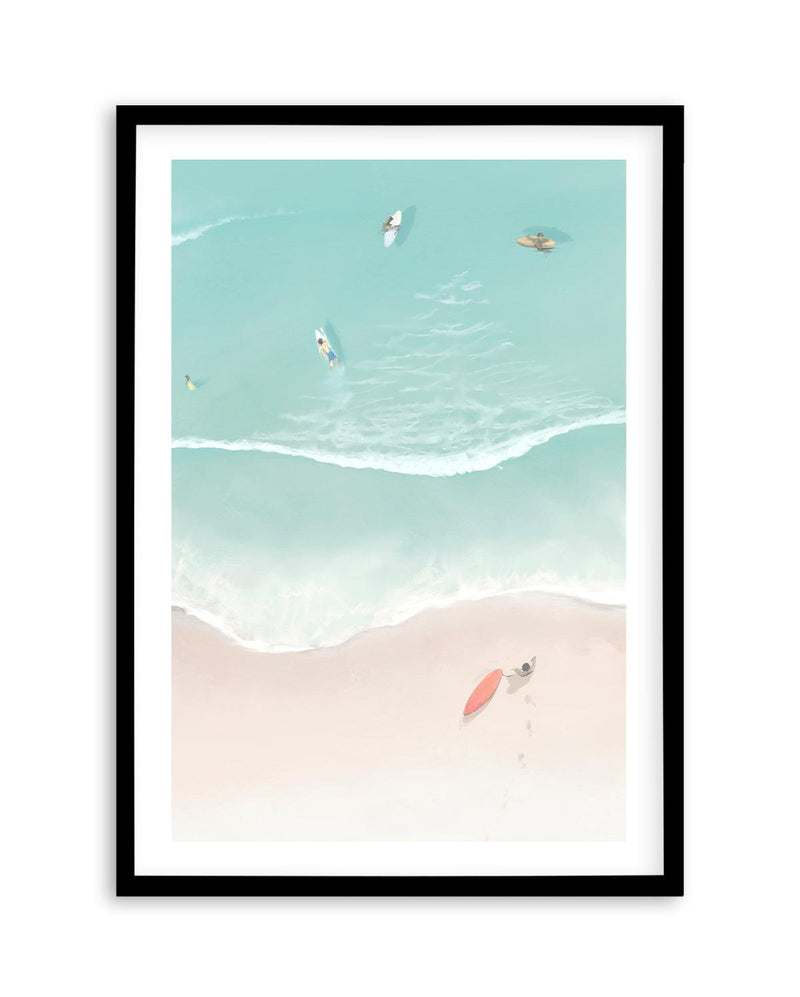 Surfers & Umbrellas II Art Print-PRINT-Olive et Oriel-Simmo-A5 | 5.8" x 8.3" | 14.8 x 21cm-Black-With White Border-Buy-Australian-Art-Prints-Online-with-Olive-et-Oriel-Your-Artwork-Specialists-Austrailia-Decorate-With-Coastal-Photo-Wall-Art-Prints-From-Our-Beach-House-Artwork-Collection-Fine-Poster-and-Framed-Artwork