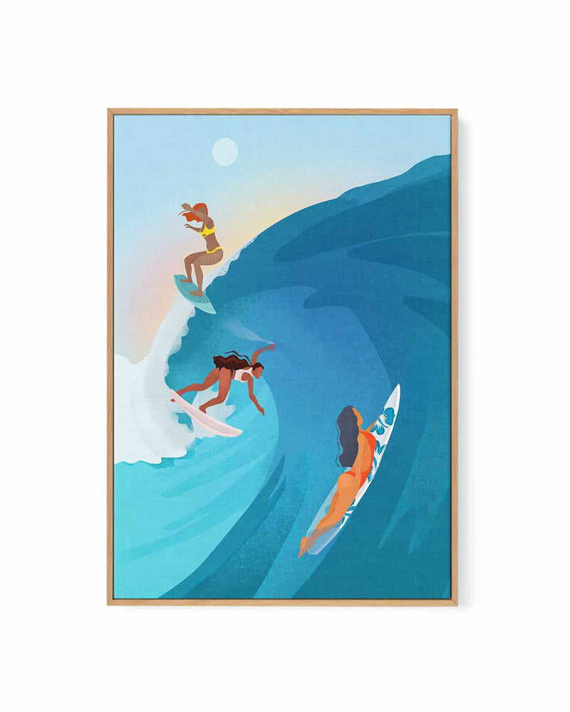 Surfers by Petra Lizde | Framed Canvas Art Print