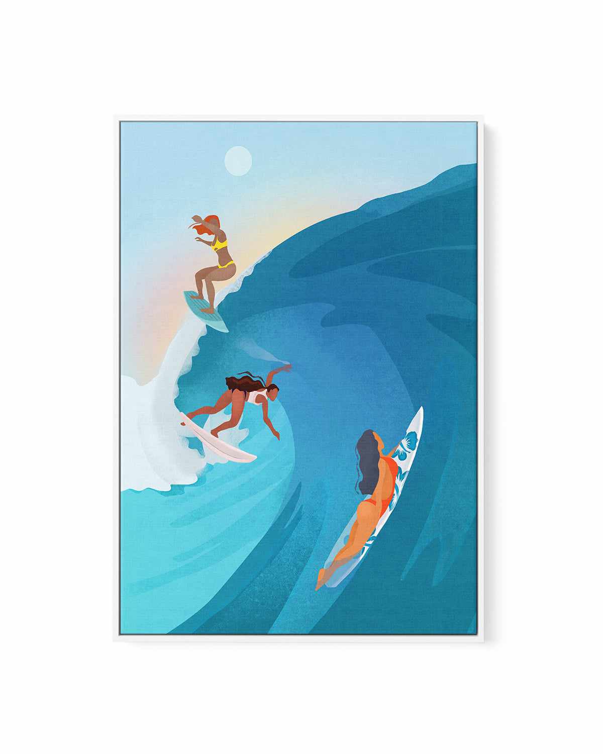 Surfers by Petra Lizde | Framed Canvas Art Print