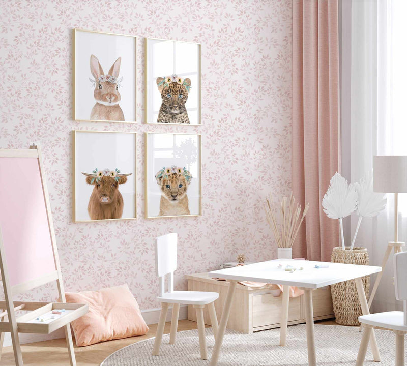 Pink Peony Flowers Stick On Selfadhesive Designer Fabric Wallpaper  Olive  et Oriel