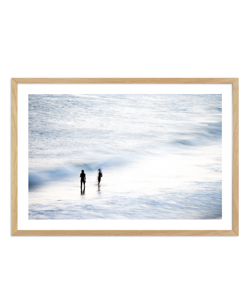 Swimmers at Dusk Art Print-PRINT-Olive et Oriel-Olive et Oriel-A4 | 8.3" x 11.7" | 21 x 29.7cm-Oak-With White Border-Buy-Australian-Art-Prints-Online-with-Olive-et-Oriel-Your-Artwork-Specialists-Austrailia-Decorate-With-Coastal-Photo-Wall-Art-Prints-From-Our-Beach-House-Artwork-Collection-Fine-Poster-and-Framed-Artwork