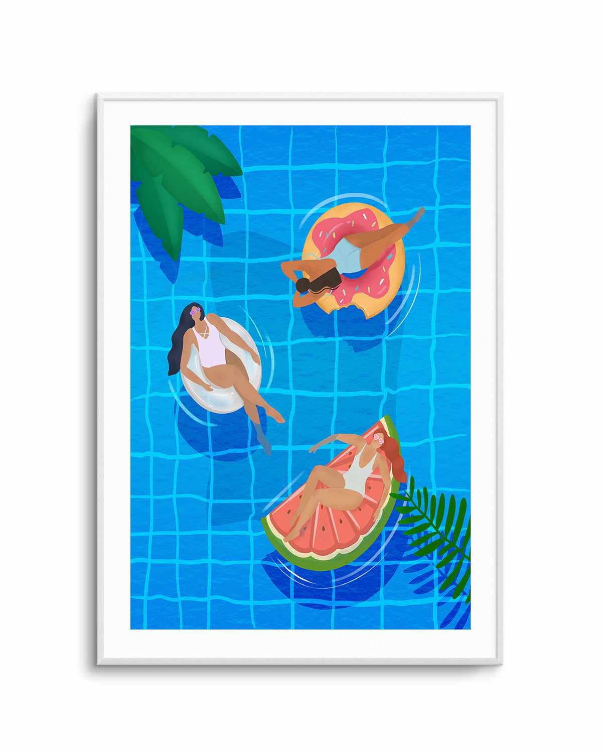 Swimming Pool Ladies by Petra Lizde Art Print