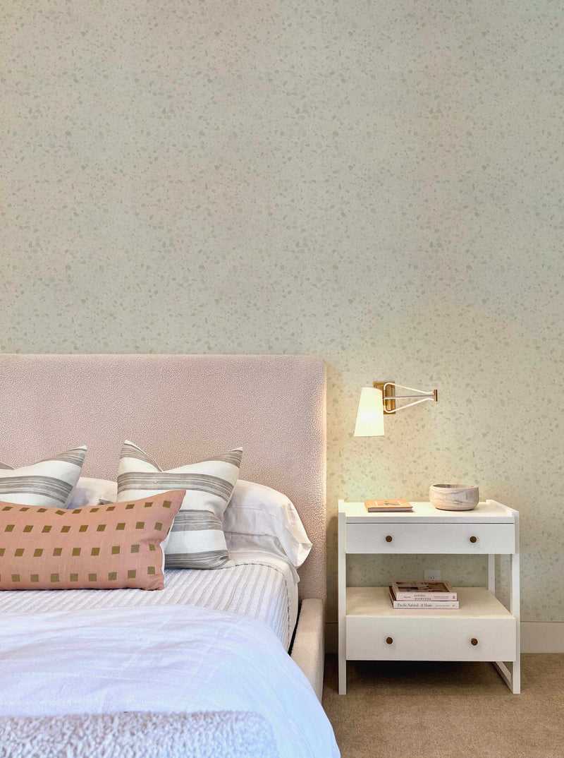 Terrazzo Sage Green Wallpaper-Wallpaper-Buy Australian Removable Wallpaper Now Sage Green Wallpaper Peel And Stick Wallpaper Online At Olive et Oriel Custom Made Wallpapers Wall Papers Decorate Your Bedroom Living Room Kids Room or Commercial Interior