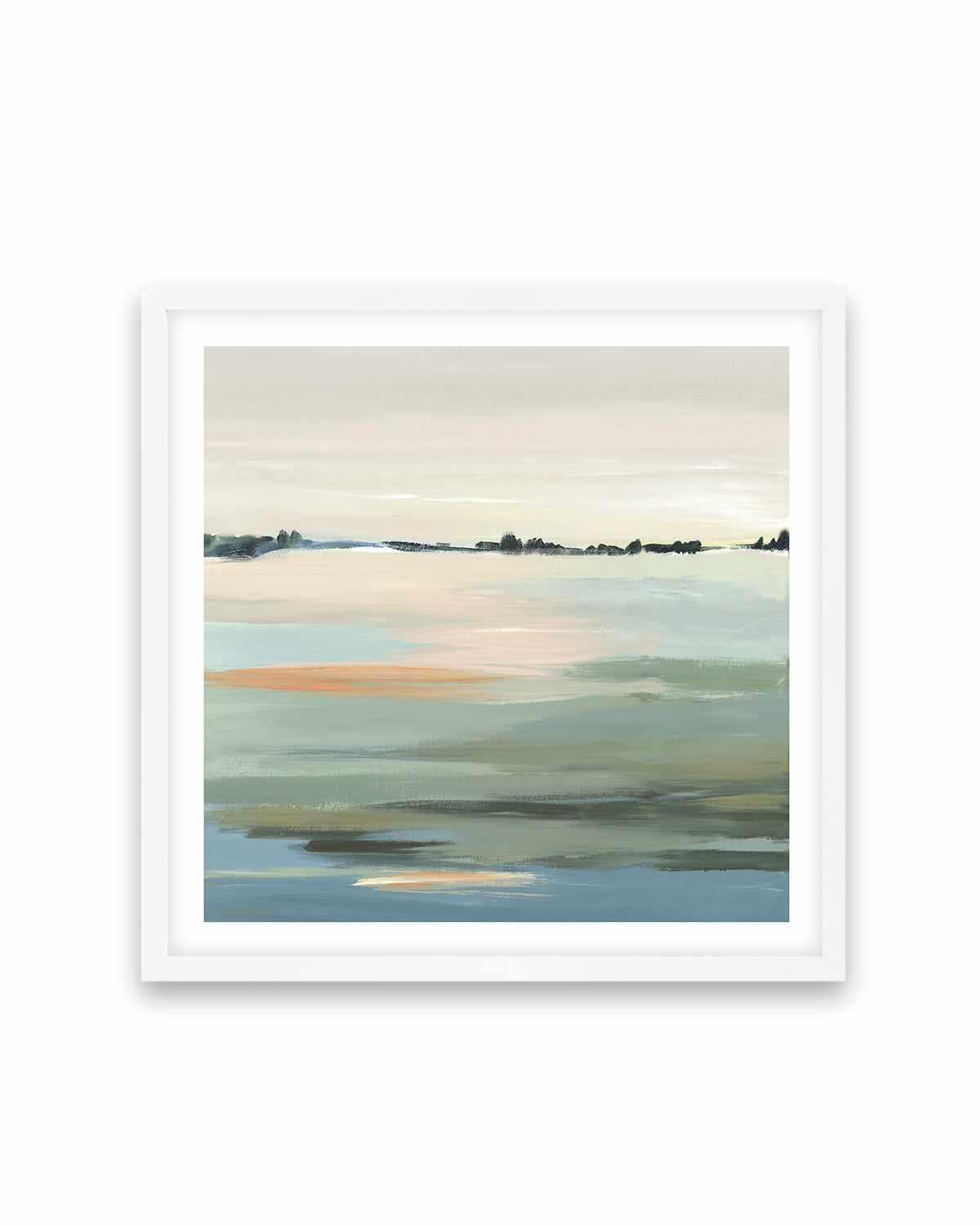 The Calm I Art Print-PRINT-Order sage mint green framed abstract painting wall art prints online with Olive et Oriel Australia