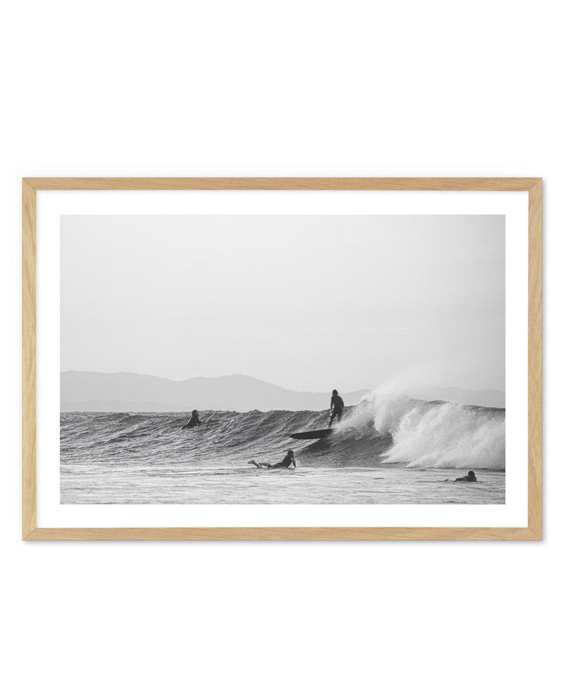 The Pass Surf I B&W Art Print-PRINT-Olive et Oriel-Olive et Oriel-A5 | 5.8" x 8.3" | 14.8 x 21cm-Oak-With White Border-Buy-Australian-Art-Prints-Online-with-Olive-et-Oriel-Your-Artwork-Specialists-Austrailia-Decorate-With-Coastal-Photo-Wall-Art-Prints-From-Our-Beach-House-Artwork-Collection-Fine-Poster-and-Framed-Artwork
