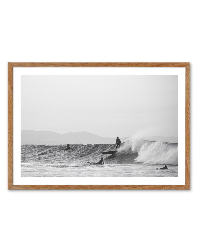 The Pass Surf I B&W Art Print-PRINT-Olive et Oriel-Olive et Oriel-50x70 cm | 19.6" x 27.5"-Walnut-With White Border-Buy-Australian-Art-Prints-Online-with-Olive-et-Oriel-Your-Artwork-Specialists-Austrailia-Decorate-With-Coastal-Photo-Wall-Art-Prints-From-Our-Beach-House-Artwork-Collection-Fine-Poster-and-Framed-Artwork