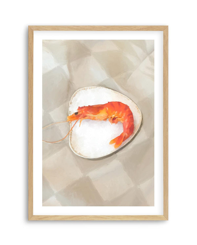 The Prawn Art Print-PRINT-Olive et Oriel-Olive et Oriel-A5 | 5.8" x 8.3" | 14.8 x 21cm-Oak-With White Border-Buy-Australian-Art-Prints-Online-with-Olive-et-Oriel-Your-Artwork-Specialists-Austrailia-Decorate-With-Coastal-Photo-Wall-Art-Prints-From-Our-Beach-House-Artwork-Collection-Fine-Poster-and-Framed-Artwork