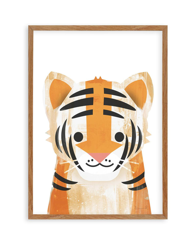Tiger by Dan Hobday Art Print-PRINT-Olive et Oriel-Dan Hobday-50x70 cm | 19.6" x 27.5"-Walnut-With White Border-Buy-Australian-Art-Prints-Online-with-Olive-et-Oriel-Your-Artwork-Specialists-Austrailia-Decorate-With-Coastal-Photo-Wall-Art-Prints-From-Our-Beach-House-Artwork-Collection-Fine-Poster-and-Framed-Artwork