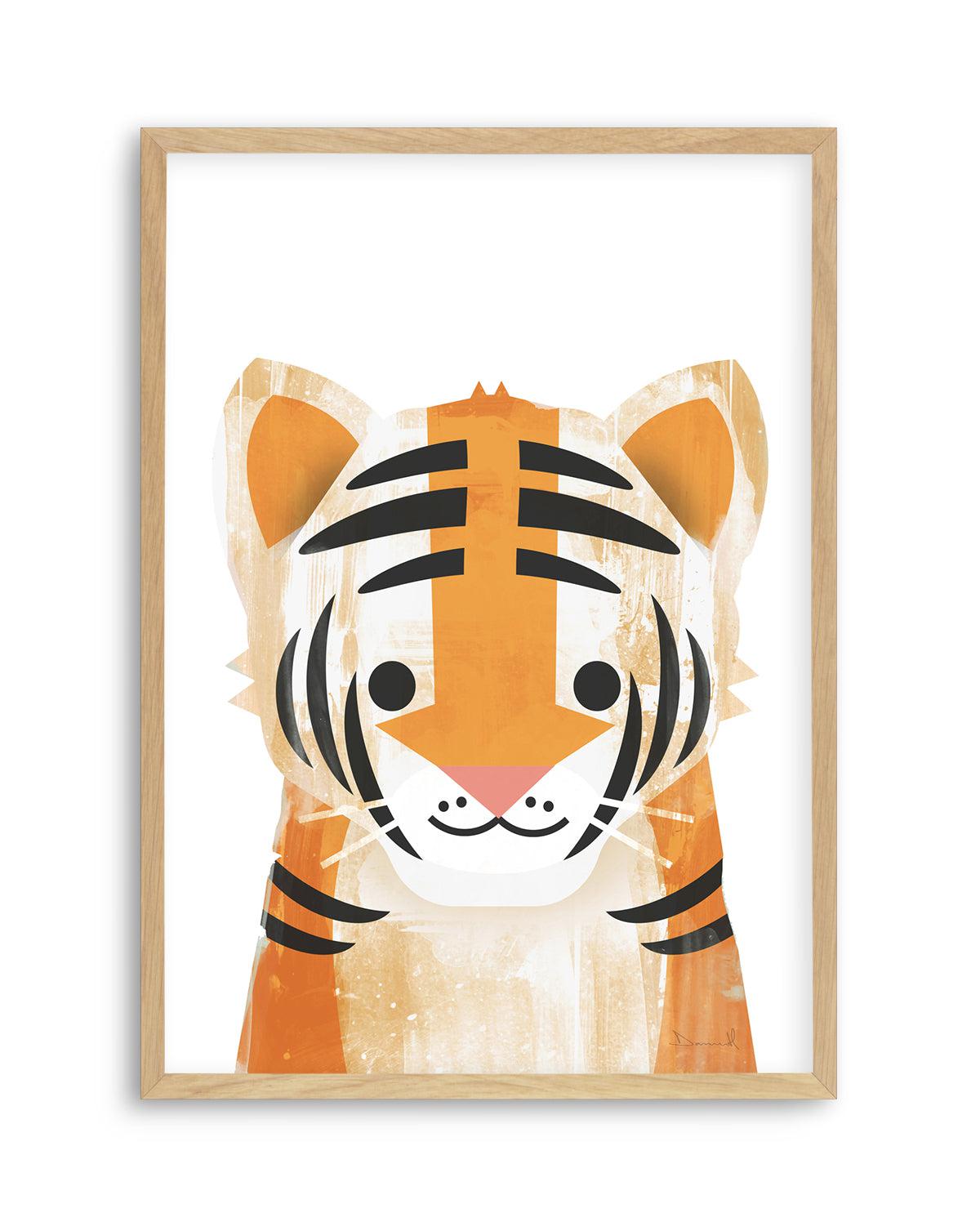 Tiger by Dan Hobday Art Print-PRINT-Olive et Oriel-Dan Hobday-A5 | 5.8" x 8.3" | 14.8 x 21cm-Oak-With White Border-Buy-Australian-Art-Prints-Online-with-Olive-et-Oriel-Your-Artwork-Specialists-Austrailia-Decorate-With-Coastal-Photo-Wall-Art-Prints-From-Our-Beach-House-Artwork-Collection-Fine-Poster-and-Framed-Artwork