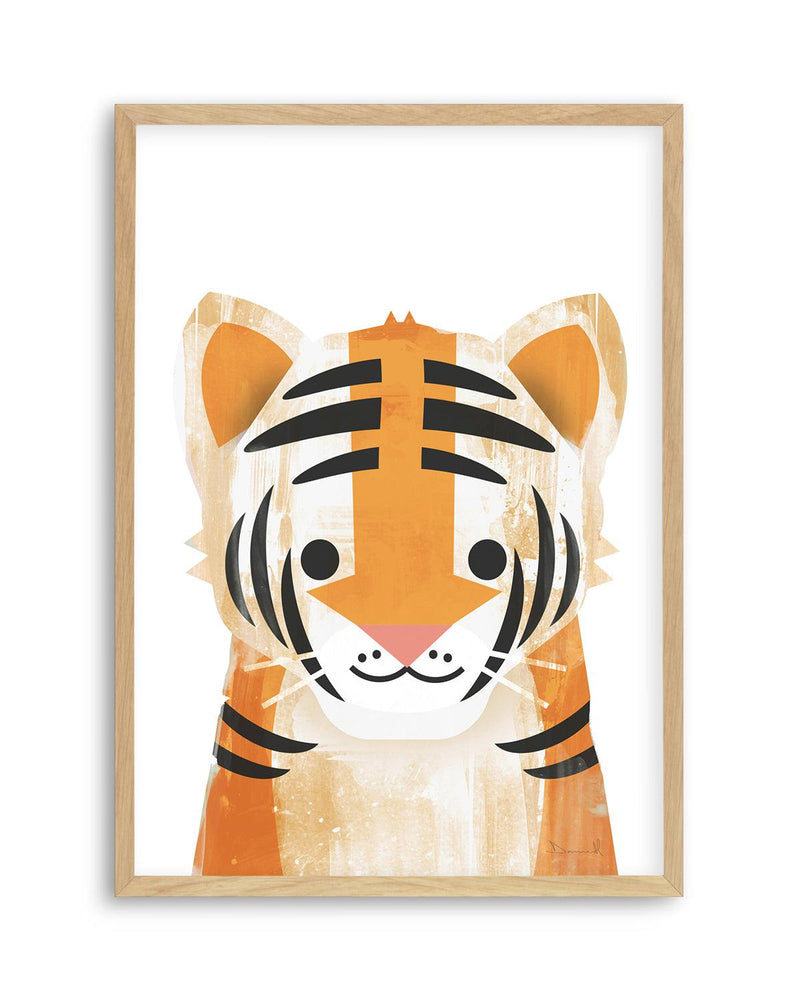 Tiger by Dan Hobday Art Print-PRINT-Olive et Oriel-Dan Hobday-A5 | 5.8" x 8.3" | 14.8 x 21cm-Oak-With White Border-Buy-Australian-Art-Prints-Online-with-Olive-et-Oriel-Your-Artwork-Specialists-Austrailia-Decorate-With-Coastal-Photo-Wall-Art-Prints-From-Our-Beach-House-Artwork-Collection-Fine-Poster-and-Framed-Artwork