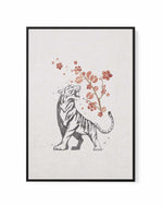 Tiger in Cherry Blossoms I | Framed Canvas Art Print