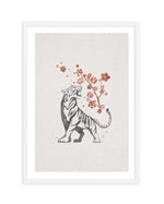 Tiger in Cherry Blossoms I Art Print-PRINT-Olive et Oriel-Olive et Oriel-A5 | 5.8" x 8.3" | 14.8 x 21cm-White-With White Border-Buy-Australian-Art-Prints-Online-with-Olive-et-Oriel-Your-Artwork-Specialists-Austrailia-Decorate-With-Coastal-Photo-Wall-Art-Prints-From-Our-Beach-House-Artwork-Collection-Fine-Poster-and-Framed-Artwork