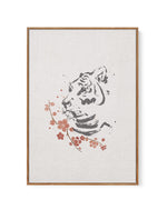 Tiger in Cherry Blossoms II | Framed Canvas-CANVAS-You can shop wall art online with Olive et Oriel for everything from abstract art to fun kids wall art. Our beautiful modern art prints and canvas art are available from large canvas prints to wall art paintings and our proudly Australian artwork collection offers only the highest quality framed large wall art and canvas art Australia - You can buy fashion photography prints or Hampton print posters and paintings on canvas from Olive et Oriel an