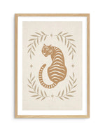 Tiger in the Palms Art Print-PRINT-Olive et Oriel-Olive et Oriel-A5 | 5.8" x 8.3" | 14.8 x 21cm-Oak-With White Border-Buy-Australian-Art-Prints-Online-with-Olive-et-Oriel-Your-Artwork-Specialists-Austrailia-Decorate-With-Coastal-Photo-Wall-Art-Prints-From-Our-Beach-House-Artwork-Collection-Fine-Poster-and-Framed-Artwork
