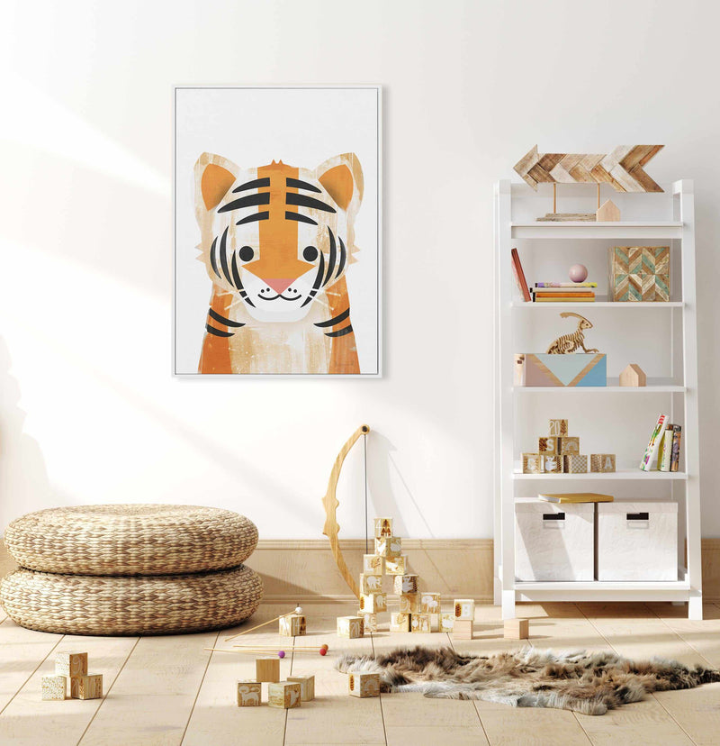 Tiger by Dan Hobday | Framed Canvas-CANVAS-You can shop wall art online with Olive et Oriel for everything from abstract art to fun kids wall art. Our beautiful modern art prints and canvas art are available from large canvas prints to wall art paintings and our proudly Australian artwork collection offers only the highest quality framed large wall art and canvas art Australia - You can buy fashion photography prints or Hampton print posters and paintings on canvas from Olive et Oriel and have t
