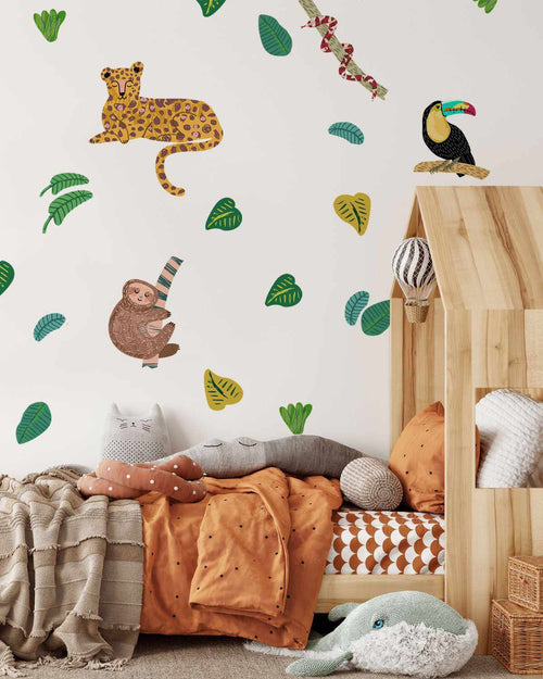 Tropi-Cool Decal Set-Decals-Olive et Oriel-Decorate your kids bedroom wall decor with removable wall decals, these fabric kids decals are a great way to add colour and update your children's bedroom. Available as girls wall decals or boys wall decals, there are also nursery decals.