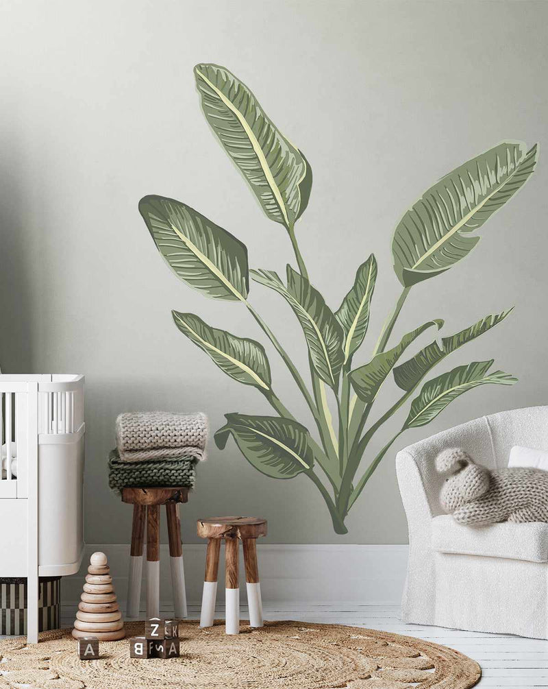 Tropical Leaves Wall Decal Fabric  Rental Friendly Wall Stickers – Olive  et Oriel