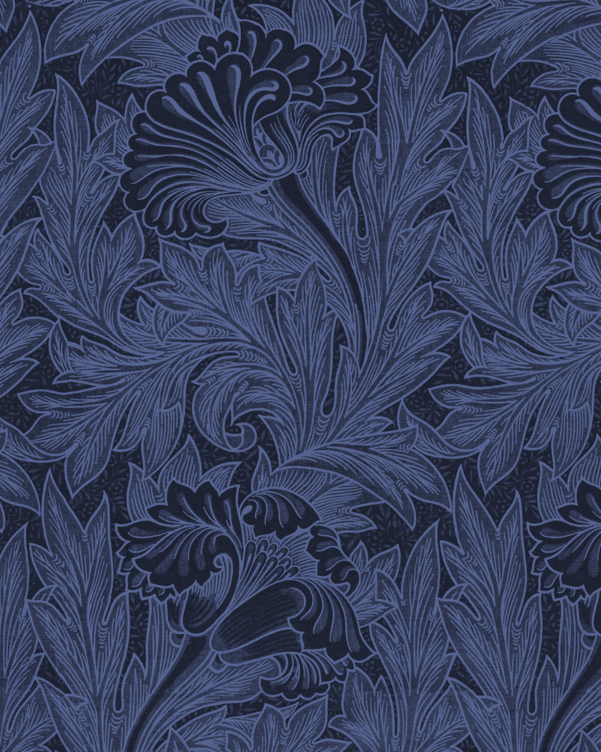 Tulip in Deep Navy by William Morris Wallpaper