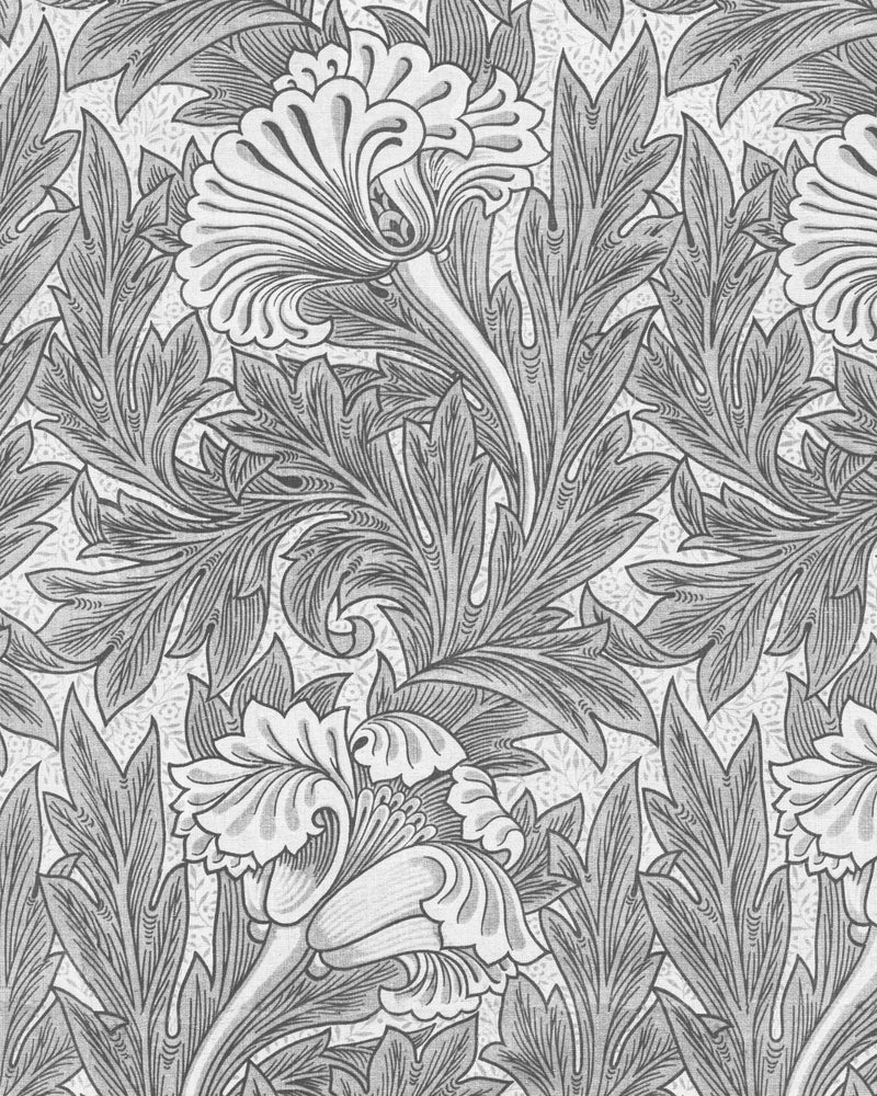 Tulip in Grey by William Morris Wallpaper